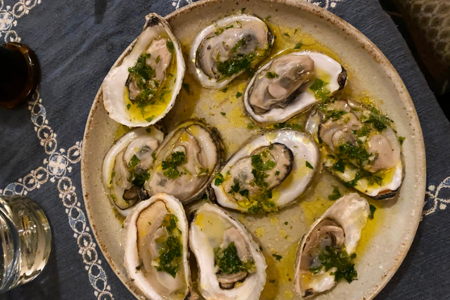 GRILLED OYSTERS WITH CITRUS/EVOO GREMOLATA